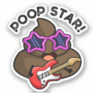 Poop Star Funny Pop Star Pun Klistermärken