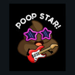 Poop Star Funny Pop Star Pun Mörk BG Poster<br><div class="desc">Poop Star Funny Pop Star Pun har en söt poop som är en popstjärna med sin elektriska gitarr. Perfektens gåva till familj och vänner som kärlek söta poop slår.</div>