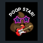 Poop Star Funny Pop Star Pun Mörk BG Poster<br><div class="desc">Poop Star Funny Pop Star Pun har en söt poop som är en popstjärna med sin elektriska gitarr. Perfektens gåva till familj och vänner som kärlek söta poop slår.</div>