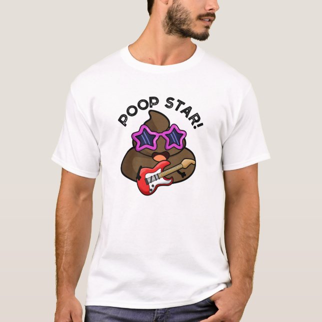Poop Star Funny Pop Star Pun T Shirt (Framsida)