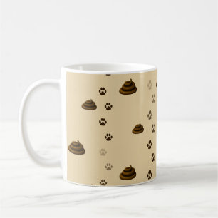 Poop & Tass avtryck Cute Messy Pets Djur älskare Kaffemugg