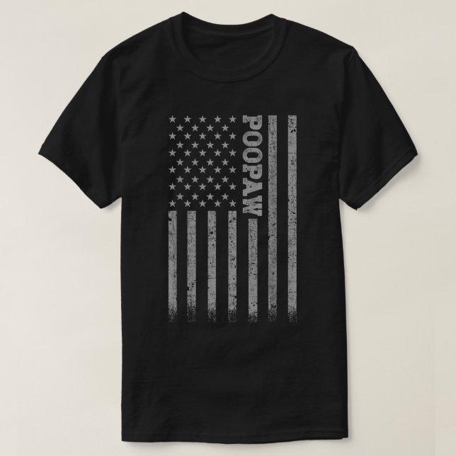 Poopaw American Flagga T Shirt (Design framsida)