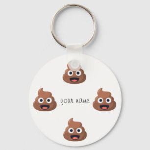 PoopEmoji ansikte och '' ditt namn här ", Nyckelring