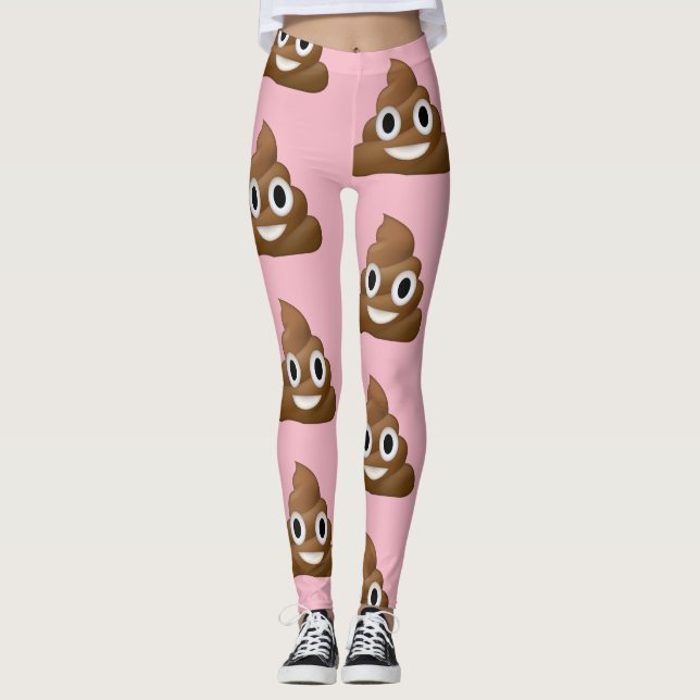PoopEmoji damasker Leggings (Framsida)