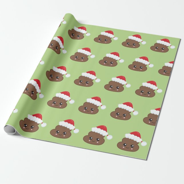 PoopEmoji jul Santa Presentpapper (Utrullad)