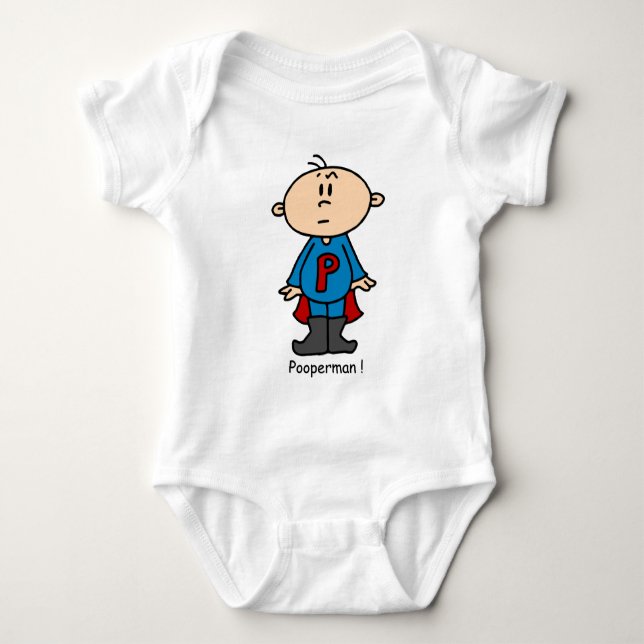 Pooperman baby t shirt (Framsida)