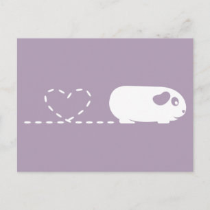 Pooping Heart Guinea Gris vykort