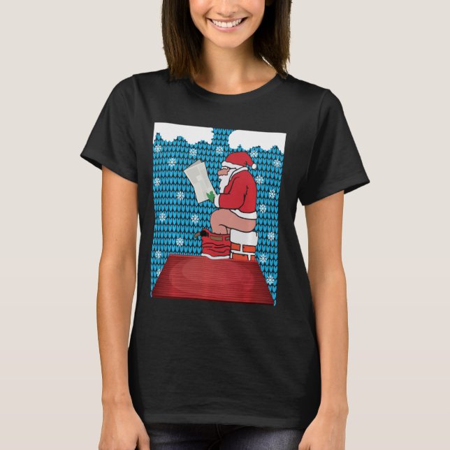 Pooping Jultomten Ugly jul Sweater T Shirt (Framsida)
