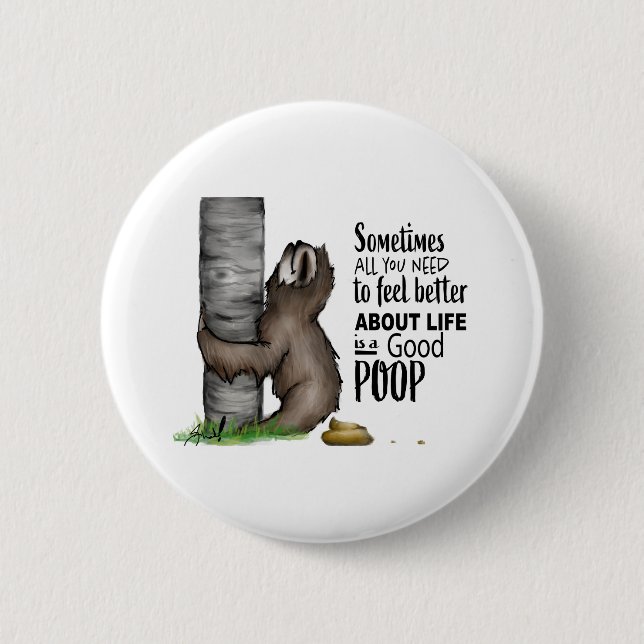 pooping Sloth Knapp (Framsida)
