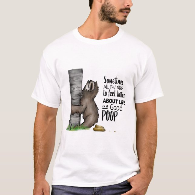 pooping Sloth T Shirt (Framsida)