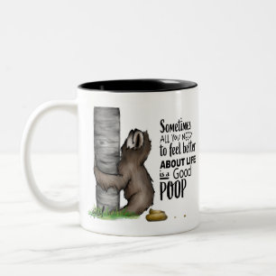 pooping Sloth Två-Tonad Mugg