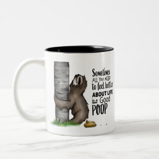pooping Sloth Två-Tonad Mugg