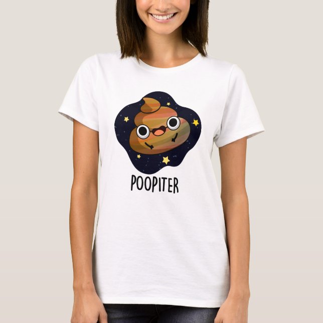 Poopiter Funny Planet Jupiter Pun T Shirt (Framsida)