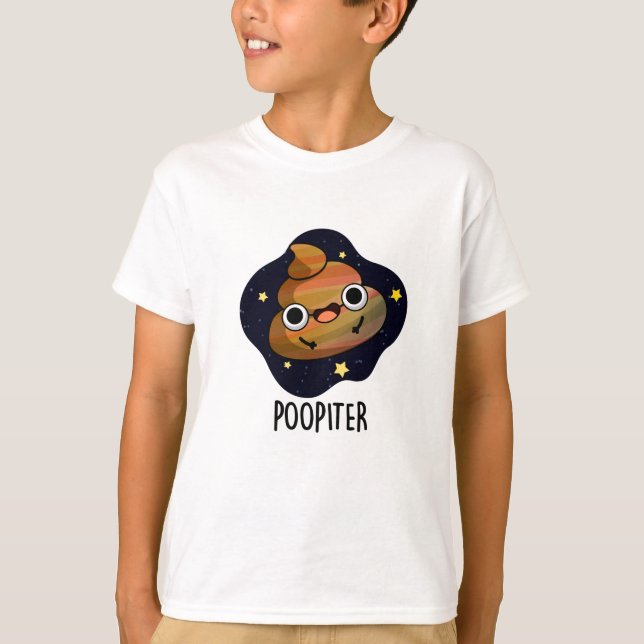 Poopiter Funny Planet Jupiter Pun T Shirt (Framsida)
