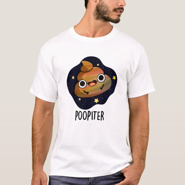 Poopiter Funny Planet Jupiter Pun T Shirt (Framsida)
