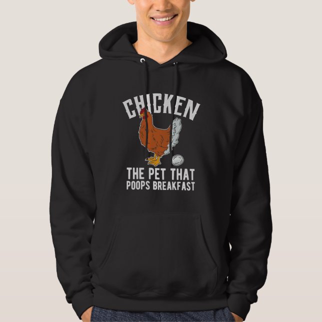 Poops Breakfast Chicken Hoodie (Framsida)