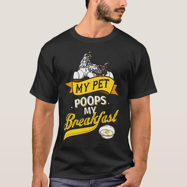 Poops my Breakfast Chicken T Shirt (Framsida)