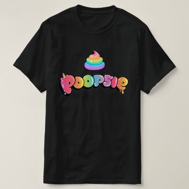 Poopsie (regnbågsfärgad avföring)  t shirt (Design framsida)