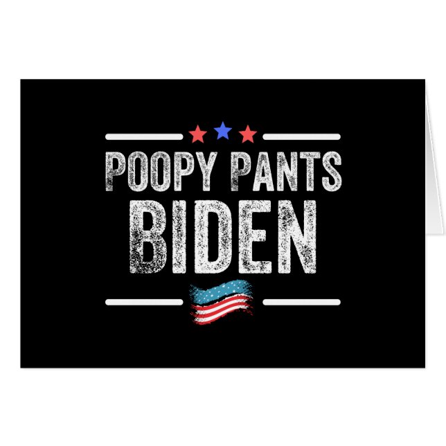 Poopy Byxor Biden Hälsningskort (Framsidan Horizontal)