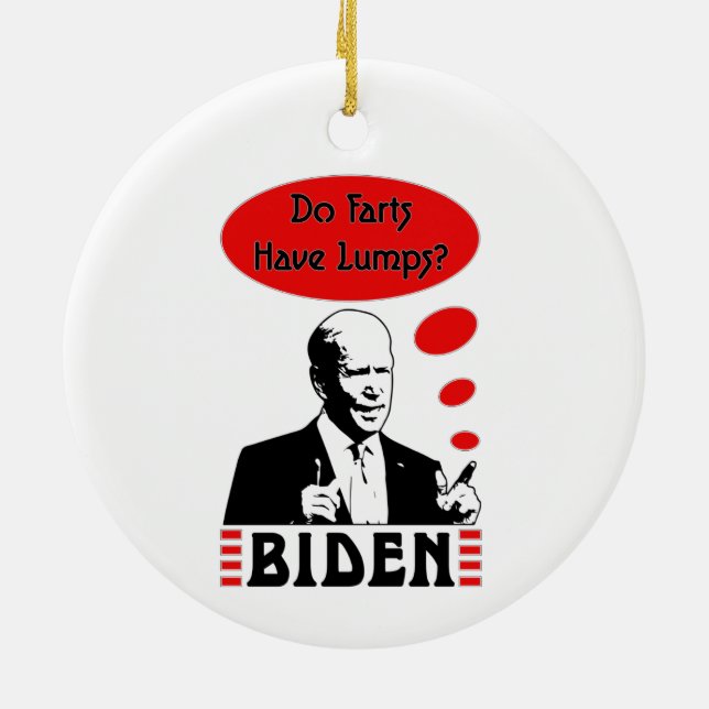Poopy Byxor Biden Julgransprydnad Keramik (Baksidan)