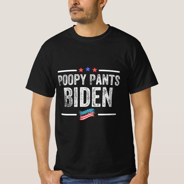 Poopy Byxor Biden T Shirt (Framsida)