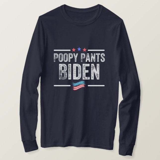 Poopy Byxor Biden T Shirt (Design framsida)