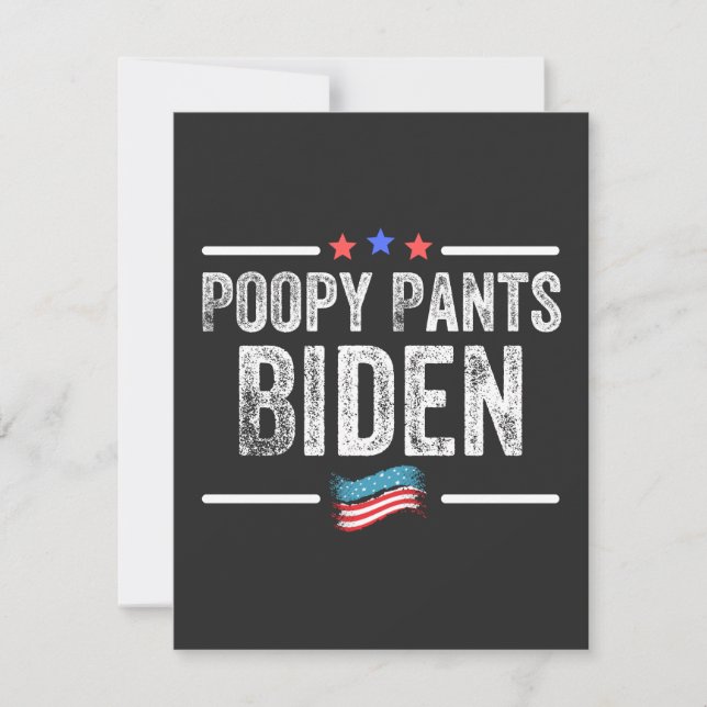 Poopy Byxor Biden Tack Kort (Framsida)