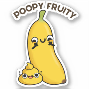 Poopy Fruktig Funny Fruit Banana Pun Klistermärken