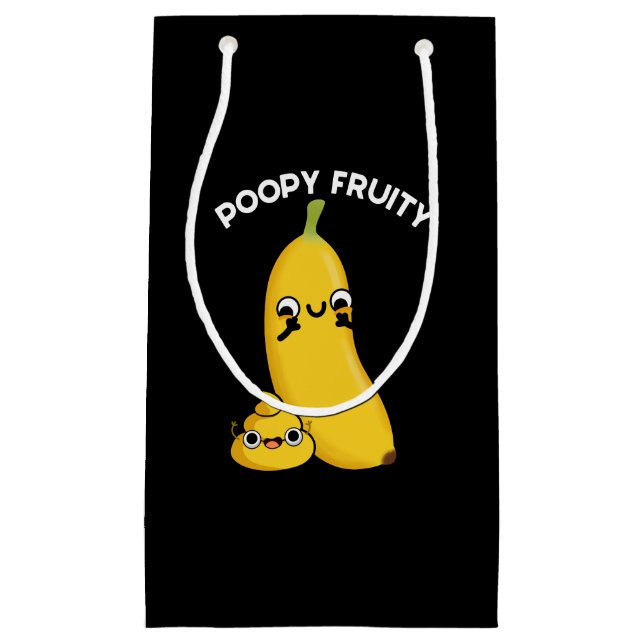 Poopy Fruktig Funny Fruit Banana Pun Mörk BG (Framsidan)