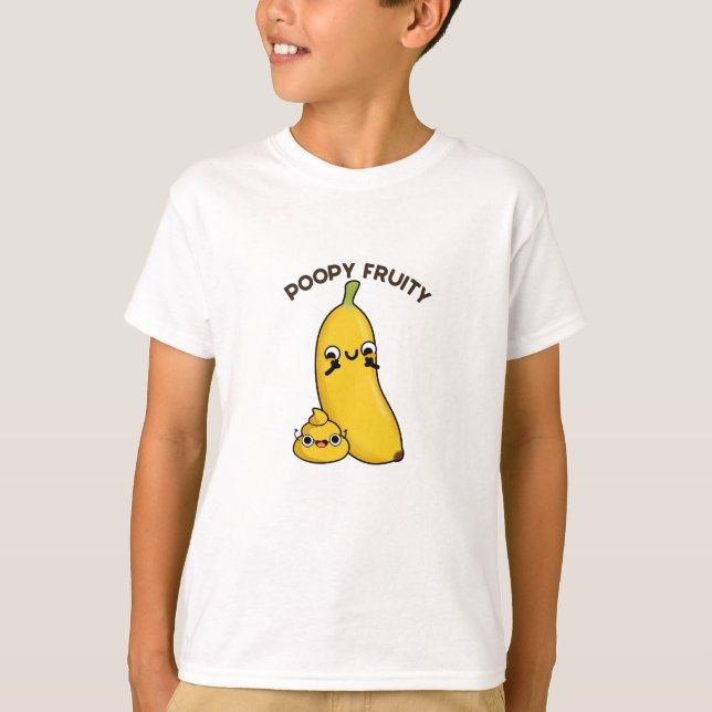 Poopy Fruktig Funny Fruit Banana Pun T Shirt (Framsida)