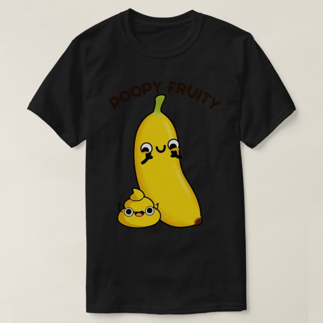 Poopy Fruktig Funny Fruit Poop Pun T Shirt (Design framsida)