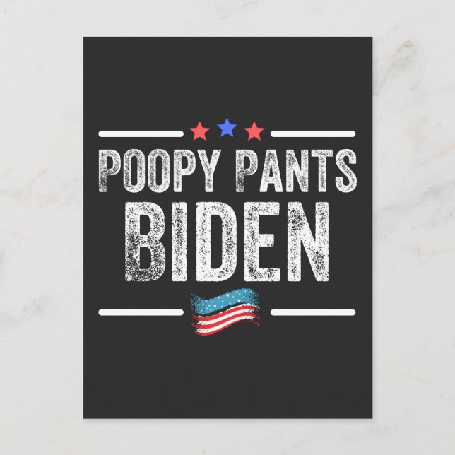 Poopy Pants Biden Helg Vykort (Framsida)