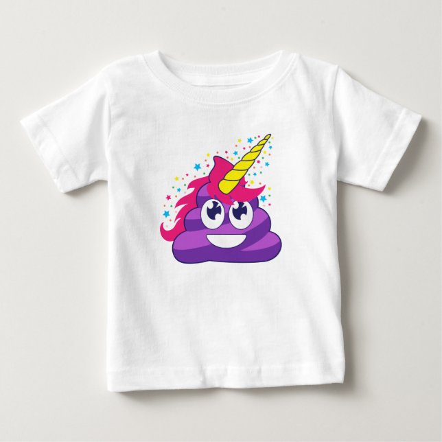 Poopy Unicorn Emoji Tee Shirt (Framsida)