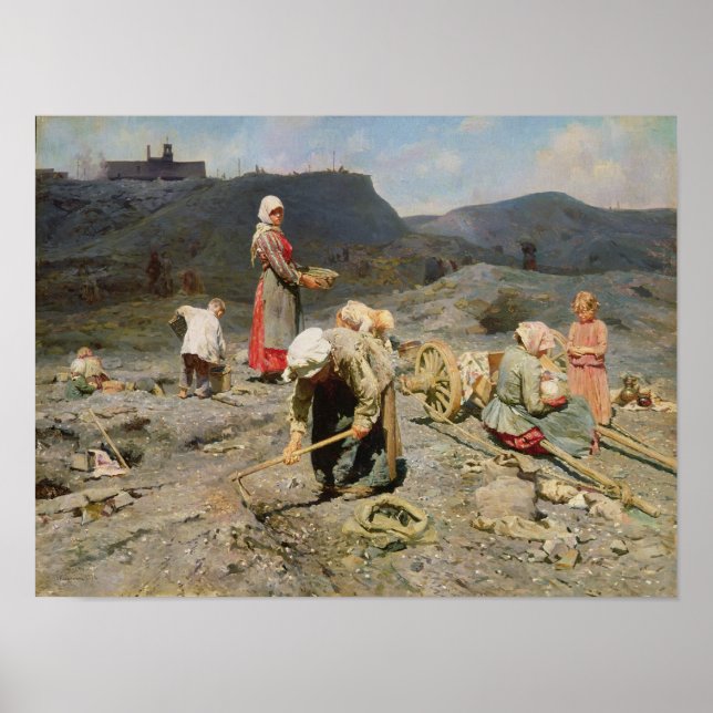 Poor People Gathering Coal Poster (Framsidan)