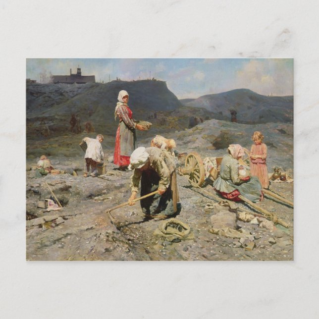 Poor People Gathering Coal Vykort (Framsida)