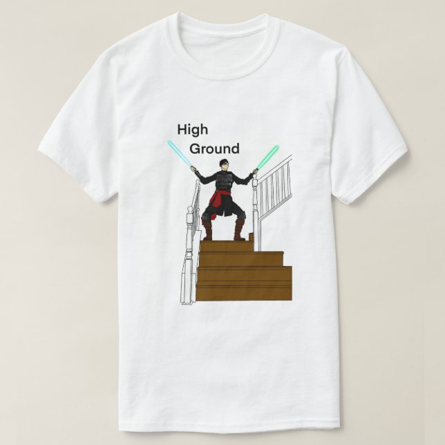 PoorUrsäkta4aJedi High Ground White T-Shirt  (Design framsida)