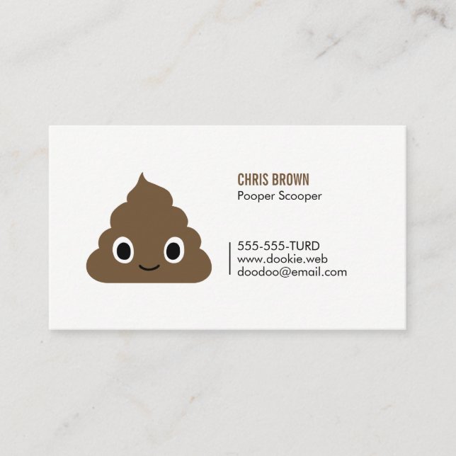Poos lycklig - Cute Poop Emoji | Lustigt Visitkort (Framsida)