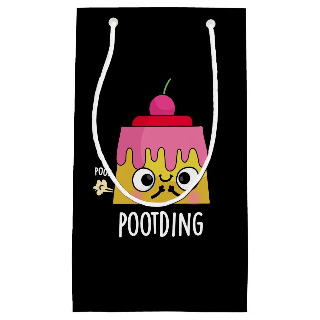 Poot-ding Funny Pudding Fart Pun Mörk BG (Framsidan)