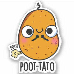 Poot-tato Funny Farting Potato Pun Klistermärken