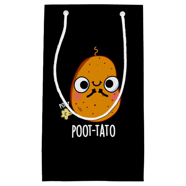 Poot-tato Funny Farting Potato Pun Mörk BG (Framsidan)
