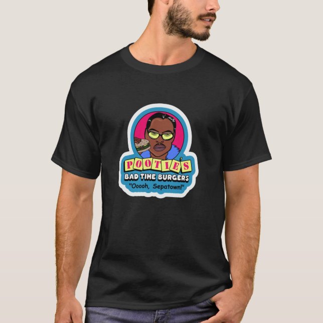 Pooties Bad Time Burgers Pootie Tang Funny Comedy  T Shirt (Framsida)