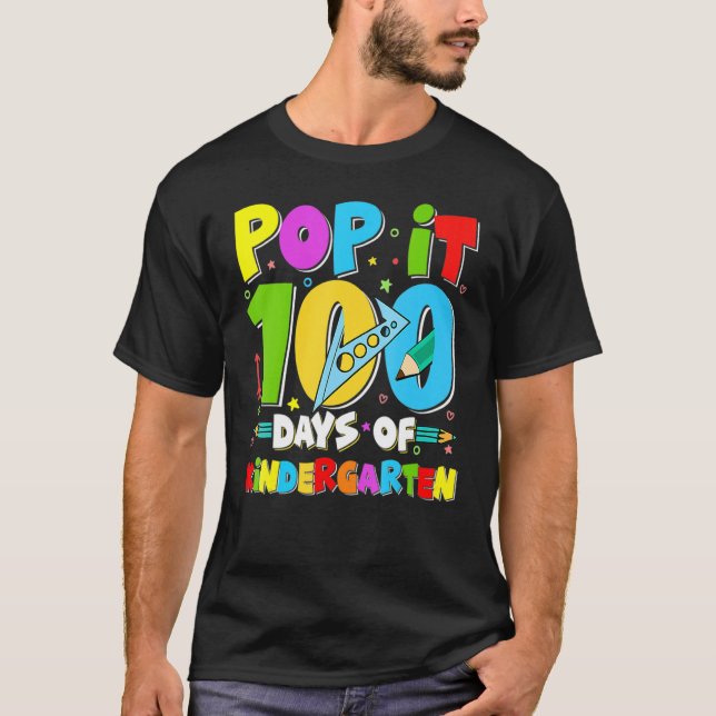 Pop 100 dagar Kindergarten Studenter 100 dagar T Shirt (Framsida)