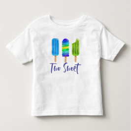 Pop 2 Sweet 2nd Birthday blue grönt T Shirt