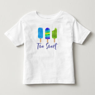 Pop 2 Sweet 2nd Birthday blue grönt T Shirt