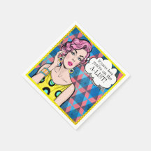 Pop Art A-lista VIP Cocktail Napkin