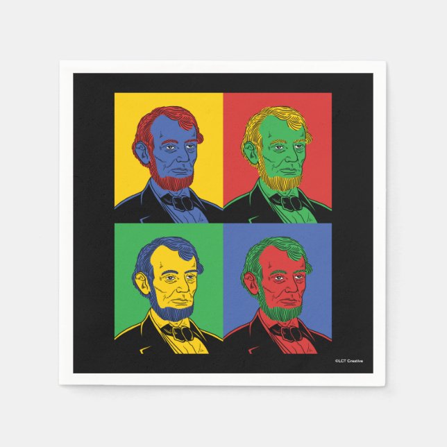 Pop Art Abraham Lincoln Pappersservett (Framsidan)