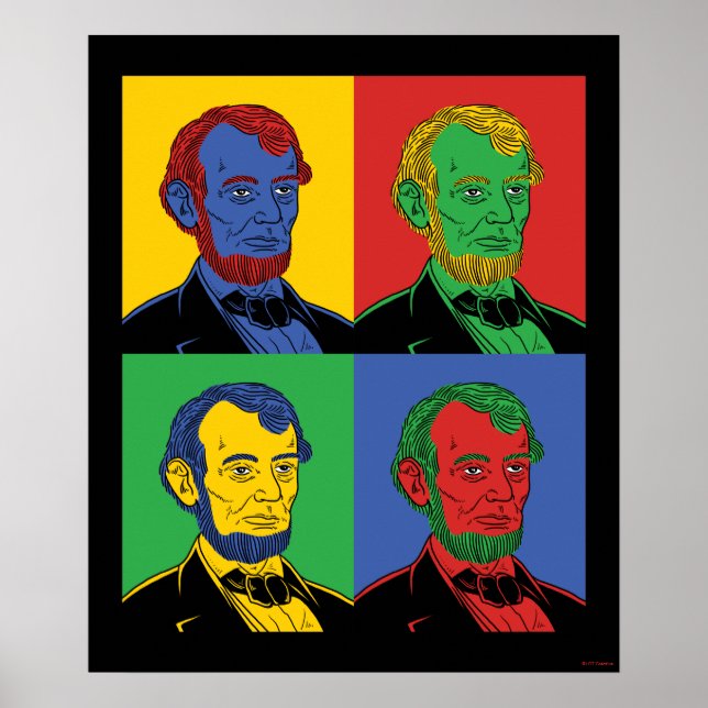 Pop Art Abraham Lincoln Poster (Framsidan)