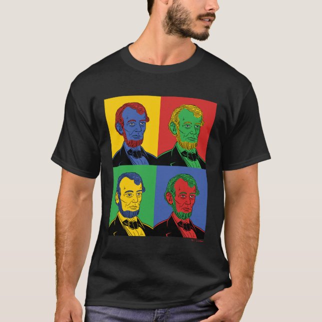 Pop Art Abraham Lincoln T Shirt (Framsida)