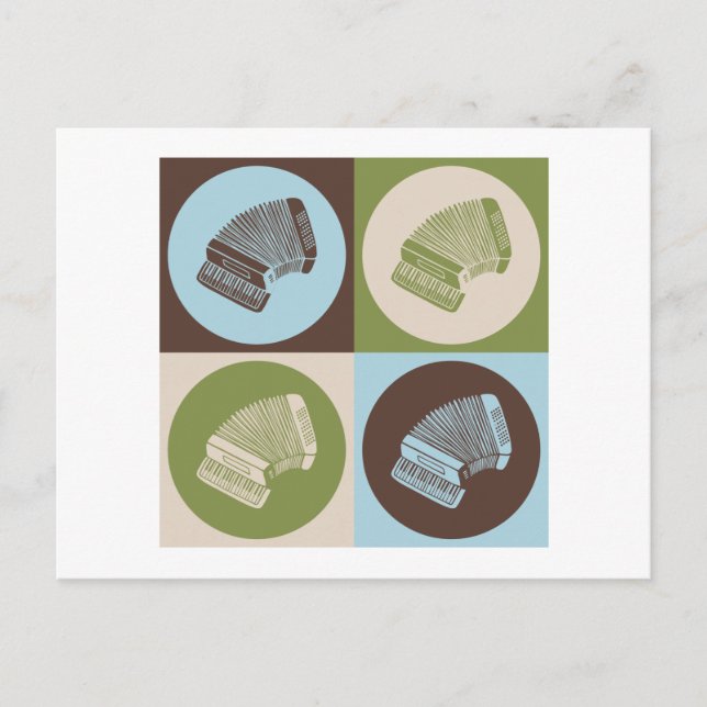 Pop Art Accordion Vykort (Framsida)