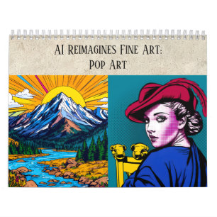 Pop Art AI Art Estetik - Fin Konst Remixad Kalender